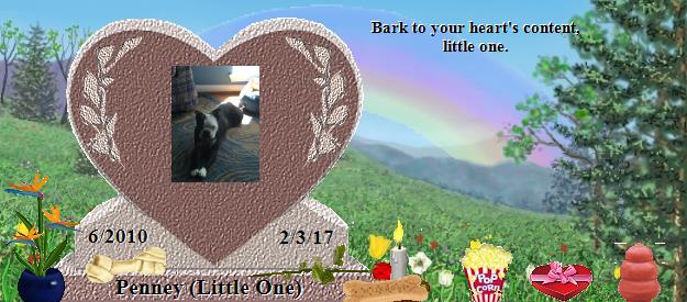 Penney (Little One)'s Rainbow Bridge Pet Loss Memorial Residency Image