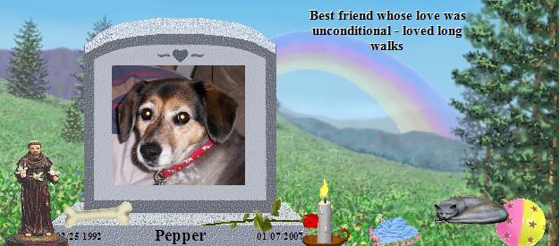Pepper's Rainbow Bridge Pet Loss Memorial Residency Image