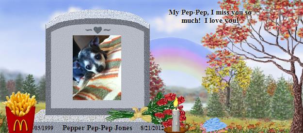 Pepper Pep-Pep Jones's Rainbow Bridge Pet Loss Memorial Residency Image