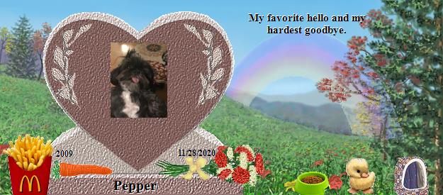 Pepper's Rainbow Bridge Pet Loss Memorial Residency Image