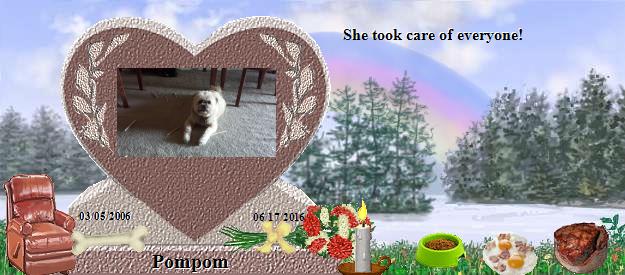 Pompom's Rainbow Bridge Pet Loss Memorial Residency Image