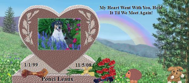 Ponci Leaux's Rainbow Bridge Pet Loss Memorial Residency Image
