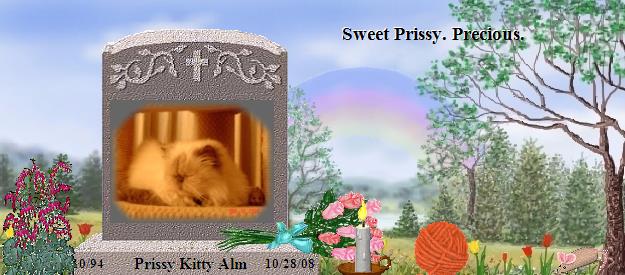 Prissy Kitty Alm's Rainbow Bridge Pet Loss Memorial Residency Image