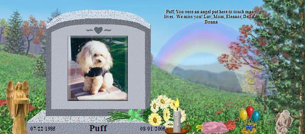 Puff's Rainbow Bridge Pet Loss Memorial Residency Image