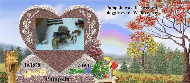 Pumpkin's Rainbow Bridge Pet Loss Memorial Residency Image