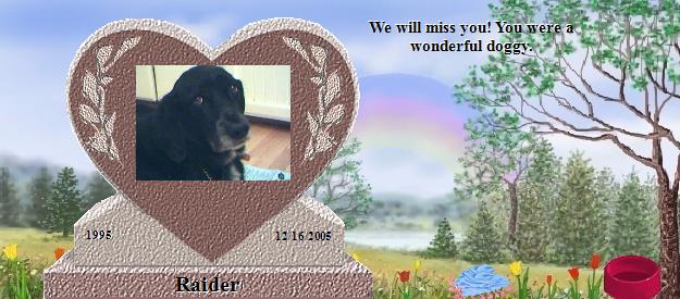 Raider's Rainbow Bridge Pet Loss Memorial Residency Image