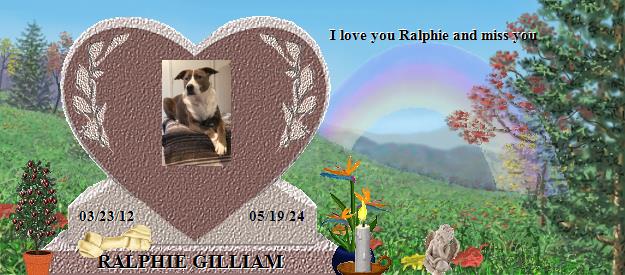 RALPHIE GILLIAM's Rainbow Bridge Pet Loss Memorial Residency Image