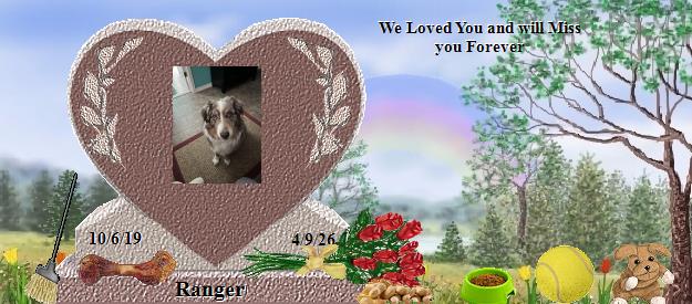 Ranger's Rainbow Bridge Pet Loss Memorial Residency Image