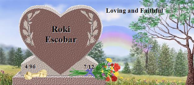 Roki Escobar's Rainbow Bridge Pet Loss Memorial Residency Image