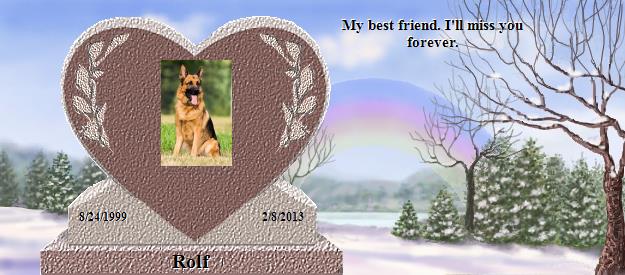 Rolf's Rainbow Bridge Pet Loss Memorial Residency Image