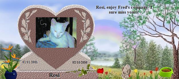 Rosi's Rainbow Bridge Pet Loss Memorial Residency Image