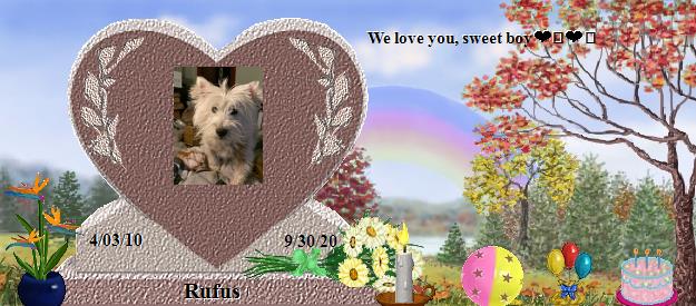 Rufus's Rainbow Bridge Pet Loss Memorial Residency Image