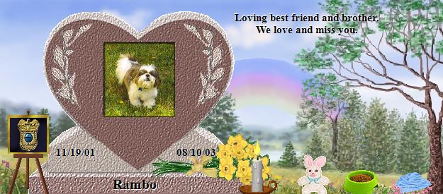 Rambo's Rainbow Bridge Pet Loss Memorial Residency Image