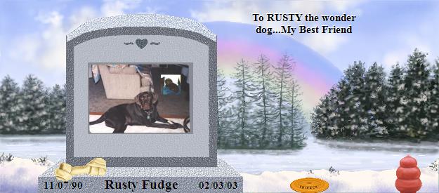 Rusty Fudge's Rainbow Bridge Pet Loss Memorial Residency Image
