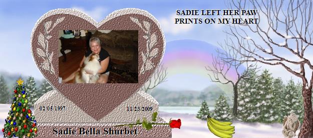 Sadie Bella Shurbet's Rainbow Bridge Pet Loss Memorial Residency Image