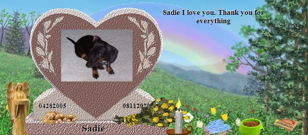 Sadie's Rainbow Bridge Pet Loss Memorial Residency Image