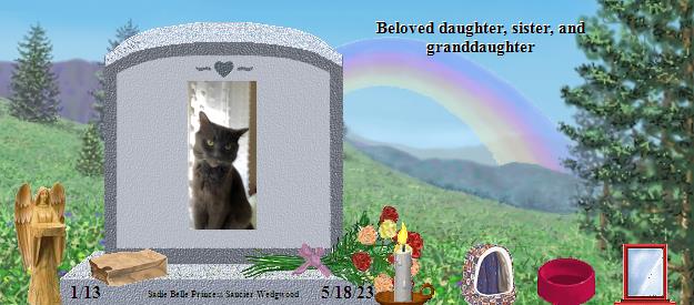 Sadie Belle Princess Saucier Wedgwood's Rainbow Bridge Pet Loss Memorial Residency Image