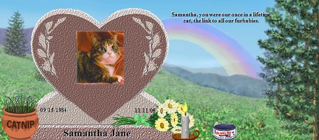 Samantha Jane's Rainbow Bridge Pet Loss Memorial Residency Image