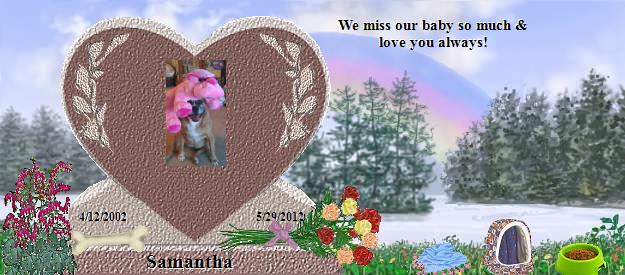Samantha's Rainbow Bridge Pet Loss Memorial Residency Image