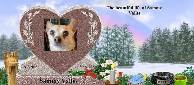 Sammy Valles's Rainbow Bridge Pet Loss Memorial Residency Image