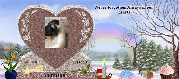 Sampson's Rainbow Bridge Pet Loss Memorial Residency Image