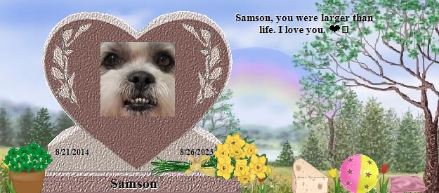 Samson's Rainbow Bridge Pet Loss Memorial Residency Image