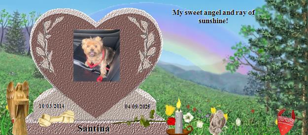 Santina's Rainbow Bridge Pet Loss Memorial Residency Image