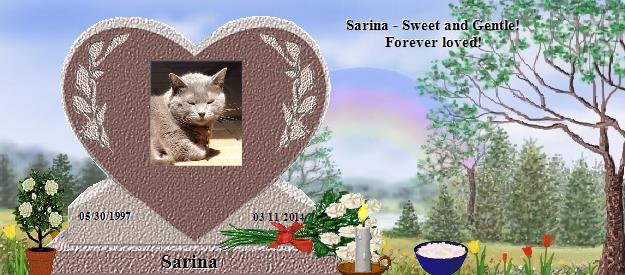 Sarina's Rainbow Bridge Pet Loss Memorial Residency Image