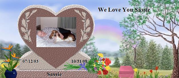 Sassie's Rainbow Bridge Pet Loss Memorial Residency Image