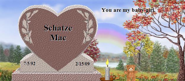 Schatze Mac's Rainbow Bridge Pet Loss Memorial Residency Image