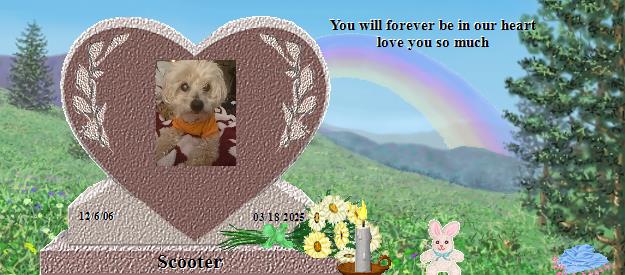 Scooter's Rainbow Bridge Pet Loss Memorial Residency Image