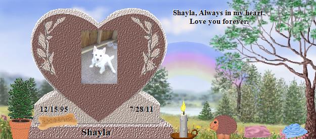 Shayla's Rainbow Bridge Pet Loss Memorial Residency Image