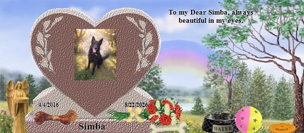 Simba's Rainbow Bridge Pet Loss Memorial Residency Image