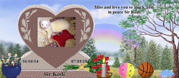 Sir Kodi's Rainbow Bridge Pet Loss Memorial Residency Image