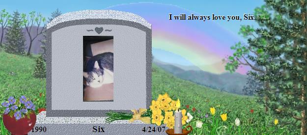 Six's Rainbow Bridge Pet Loss Memorial Residency Image