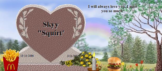 Skyy "Squirt''s Rainbow Bridge Pet Loss Memorial Residency Image