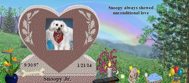 Snoopy Jr.'s Rainbow Bridge Pet Loss Memorial Residency Image