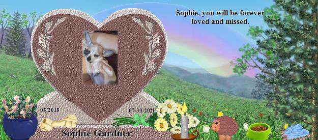 Sophie Gardner's Rainbow Bridge Pet Loss Memorial Residency Image