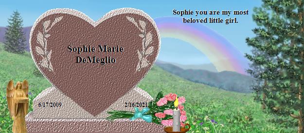 Sophie Marie DeMeglio's Rainbow Bridge Pet Loss Memorial Residency Image