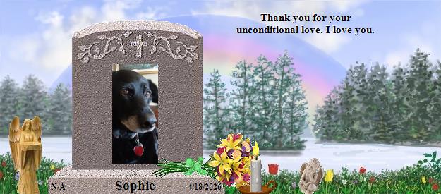 Sophie's Rainbow Bridge Pet Loss Memorial Residency Image