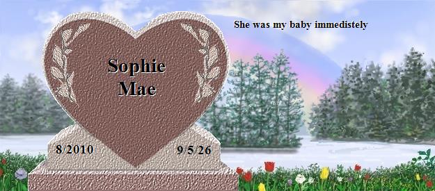 Sophie Mae's Rainbow Bridge Pet Loss Memorial Residency Image