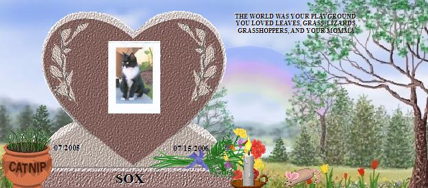 SOX's Rainbow Bridge Pet Loss Memorial Residency Image