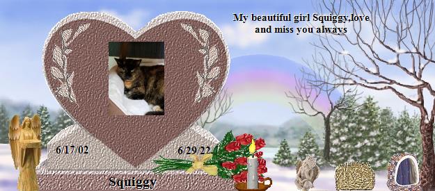 Squiggy's Rainbow Bridge Pet Loss Memorial Residency Image