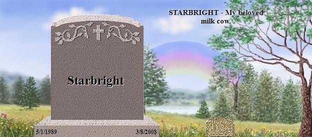 Starbright's Rainbow Bridge Pet Loss Memorial Residency Image