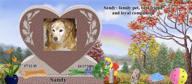 Sandy's Rainbow Bridge Pet Loss Memorial Residency Image