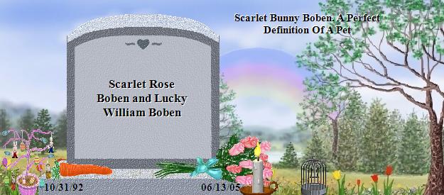 Scarlet Rose Boben and Lucky William Boben's Rainbow Bridge Pet Loss Memorial Residency Image