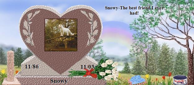 Snowy's Rainbow Bridge Pet Loss Memorial Residency Image