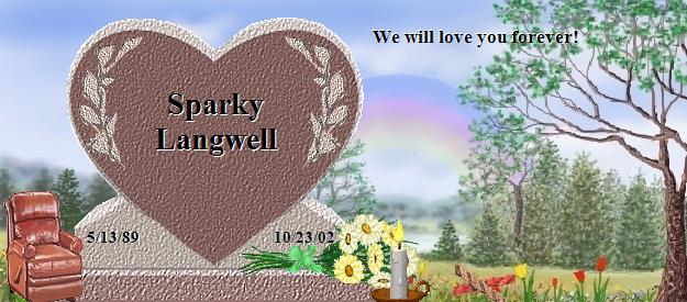 Sparky Langwell's Rainbow Bridge Pet Loss Memorial Residency Image