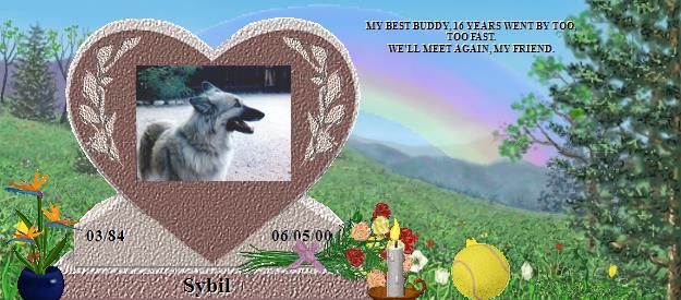 Sybil's Rainbow Bridge Pet Loss Memorial Residency Image