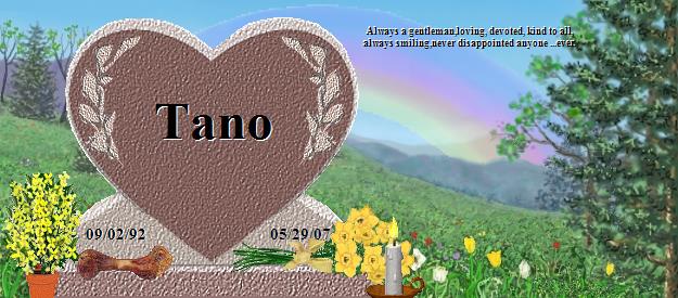 Tano's Rainbow Bridge Pet Loss Memorial Residency Image